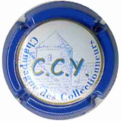 N°04 Cuvée C.C.Y, contour bleu
Il s'agit d'une capsule du Club des Collectionneurs des Yvelines présente sur leurs bouteilles de champagne depuis 2007 ?.
Renseignements pris auprès de ce club, cette capsule figure sur le champagne fourni par Fabrice ARTHUR XAVIER (auparavant par son père Robert).
Mots-clés: club-placo