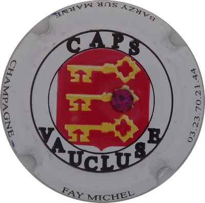 N°21x-NR Caps Vaucluse, strassée
Photo Champ'Alsacollection
Cette capsule n'a pas été faite par le club: info. d'un membre. 
Mots-clés: NR