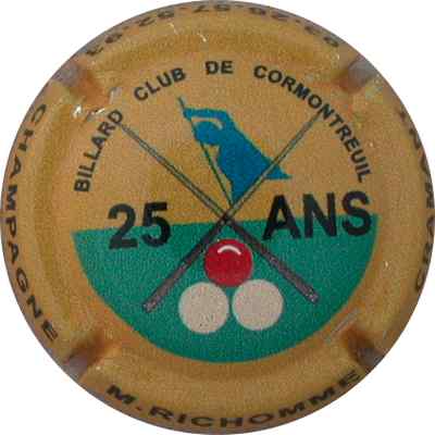 N°13 Série de 6 plaques, 25 ans du Billard Club de Cormontreuil
Photo GOURAUD Jacques
