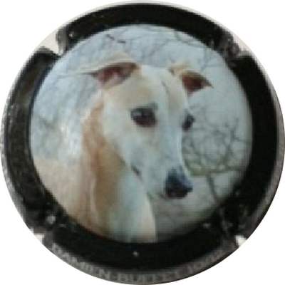 N°04 Série de 12 (Lévrier), N°10, contour noir, Tiffany au verso
Photo Christian GODART
