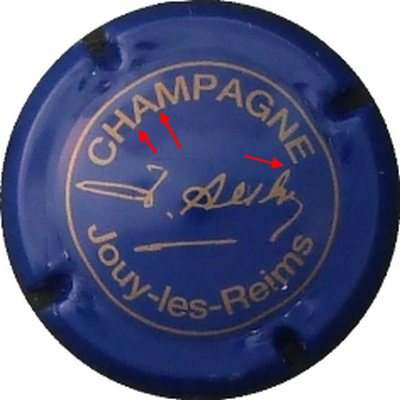 N°06a Bleu et or, petites lettres, 3 lettres de champagne se touchant 
Photo BENEZETH Louis
