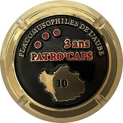 N°113a Patro'caps 3 ans, capsule bijou, noir, contour or
Photo Bruno HEBMANN GONTIER
