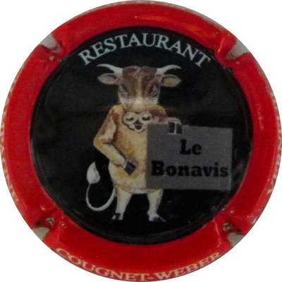 N°08 Série de 3 (Restaurant le Bonavis), noir, contour rouge, lettres blanches
Photo HELIOT Laurent
