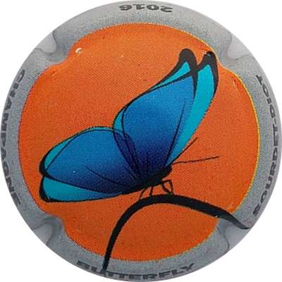 N°21b Série de 6 (papillon), fond orange, contour gris
Photo Gérard T
