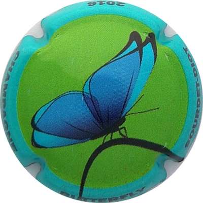 N°21d Série de 6 (papillon), fond vert, contour bleu
Photo Gérard T
