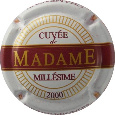 N°040d 2000, blanc, barre marron, cuvée Madame
Photo THIERRY Jacques
