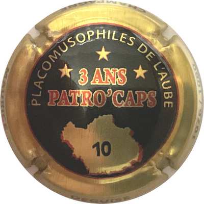N°113 Patro'caps 3 ans, noir contour or, 1080 expl
Photo Bruno HEBMANN GONTIER
