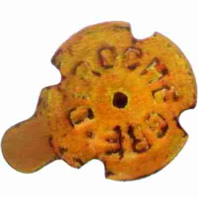 N°01 Jaune-orangé, à  encoches estampée, avec languette
Image Yves STEFANI
