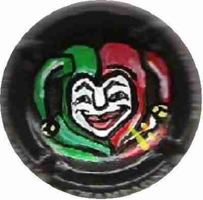 N°006b Bonnet vert et rose, peinte à  la main par Lydia
Image Yves STEFANI
