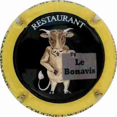N°08 Série de 3 (Restaurant le Bonavis), noir, contour jaune, lettres noires 
Photo HELIOT Laurent
