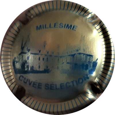 N°08b Or et bleu, striée, cuvée sélection en inscription bleue
Photo MH Millot

