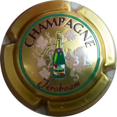 NR Série les flaconnages, fond or-jaune, motif en relief, 3 Litres, Jéroboam
Photo MH Millot
Mots-clés: les flaconnages;les contenants