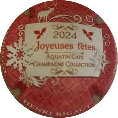 N°NR Rouge, blanc et or, Joyeuses fêtes 2024, Aquatin'Caps Champagne Collection, 180 exemplaires numérotés
Photo MH Millot
