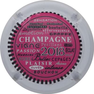 N°0903f Champagne 2018, Rose, contour blanc
Photo René COSSEMENT
