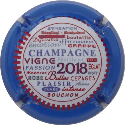 N°0903i Champagne 2018, Blanc, contour bleu
Photo René COSSEMENT
